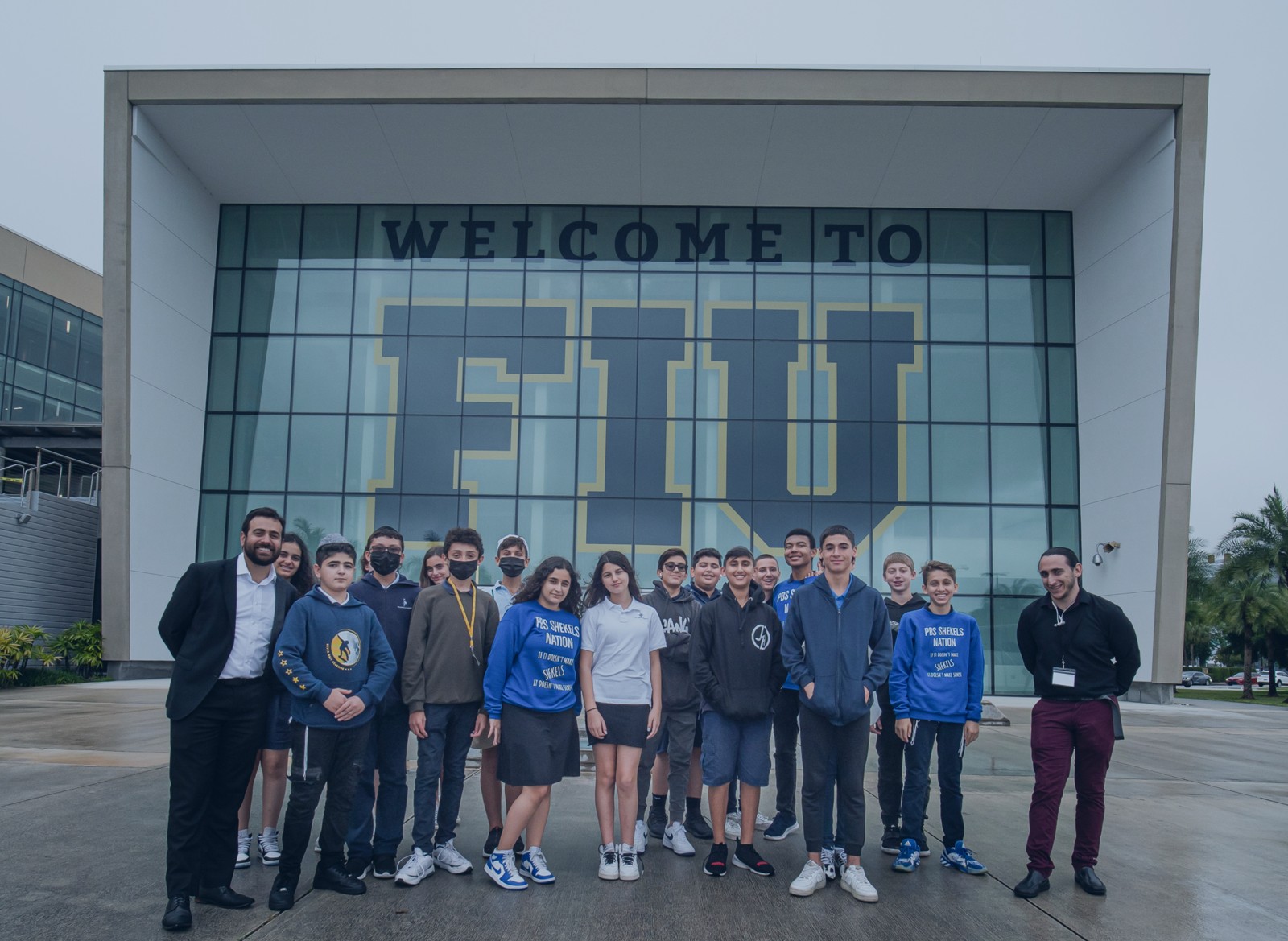 Landow students outside Florida International University
